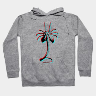 Retro 3D Glasses Style - Xenomorph face hugger Hoodie